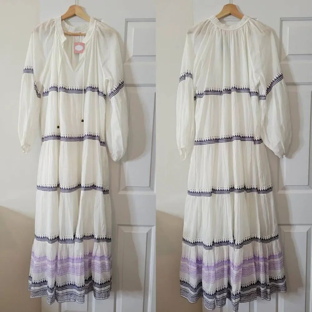 Tuckernuck Olpihant Marrakesh Maxi Dress Balloon Sleeve White Flowy XL NWT $315